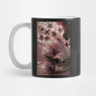 DUSKY PINK LARGE ART DECO ABSTACT FERNS FLOWERS & TRIFFIDS Mug